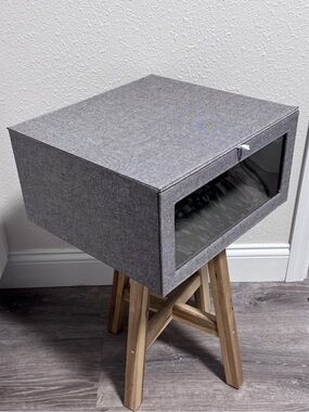 Cambridge Drop-Front Sweater Box in Grey - The Container Store EUC